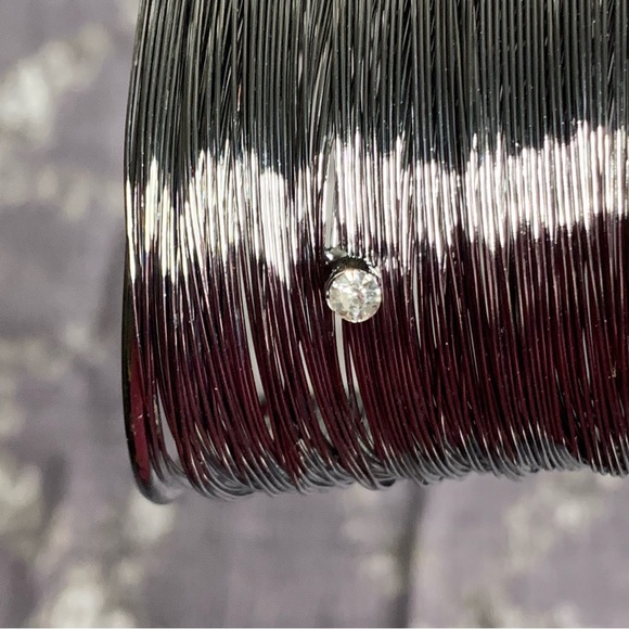 Brand New Metal Strands Crystal Cuff Bracelet - Picture 8 of 10